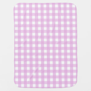 Pale pink gingham baby blanket