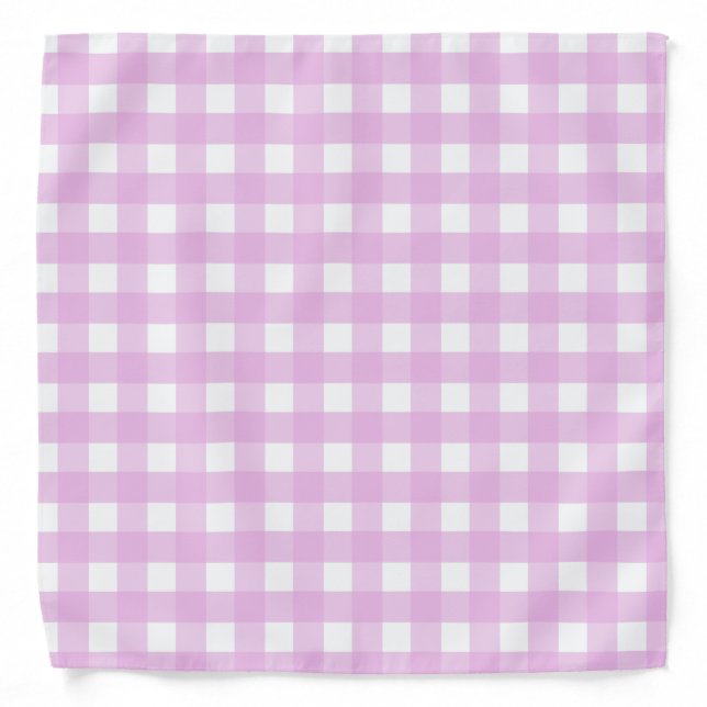 Pale pink gingham bandana (Front)