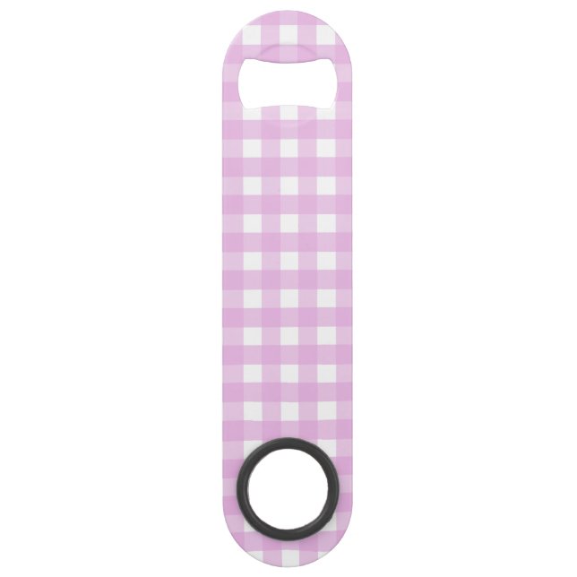 Pale pink gingham bar key (Front)
