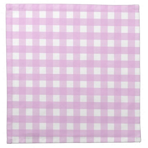 Pale pink gingham cloth napkin