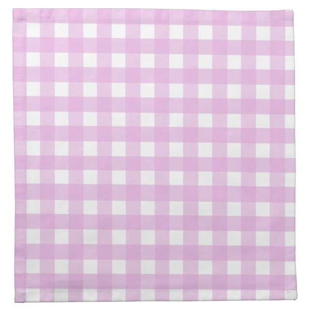 Pale pink gingham cloth napkin (Front)