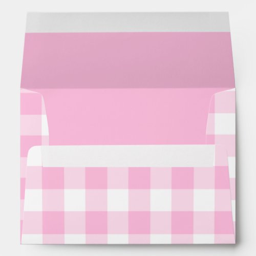 Pale pink gingham cute envelope