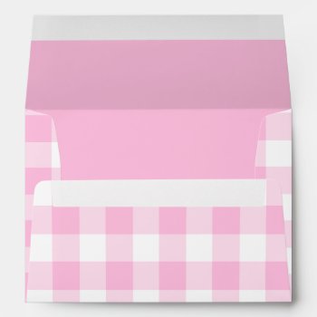 Pale Pink Gingham Cute Envelope by TheHopefulRomantic at Zazzle
