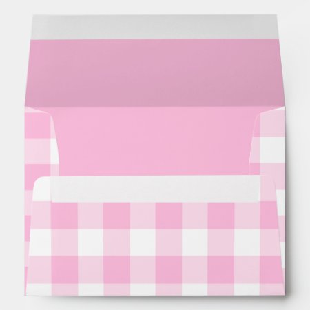 Pale Pink Gingham Cute Envelope