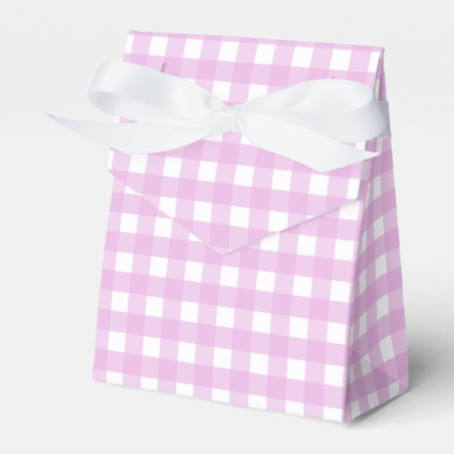 Pale pink gingham favor boxes (Front Side)