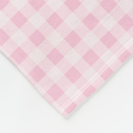 Pale Pink Gingham Fleece Blanket