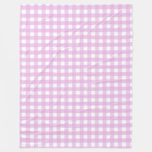 Pale pink gingham fleece blanket
