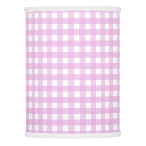 Pale pink gingham lamp shade