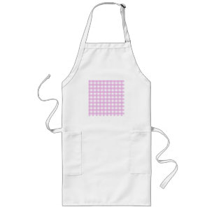 Pale pink gingham long apron