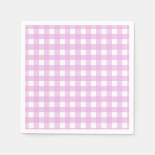 Pale pink gingham napkins