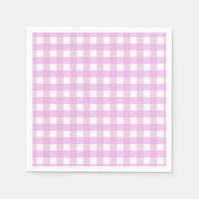 Pale pink gingham napkins (Front)