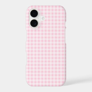 Pale Pink Gingham Plaid iPhone 17 Case