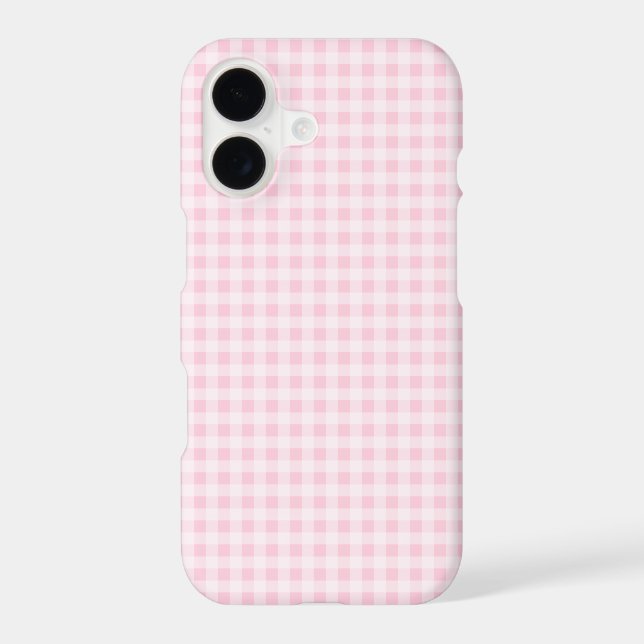 Pale Pink Gingham Plaid Case-Mate iPhone Case (Back)