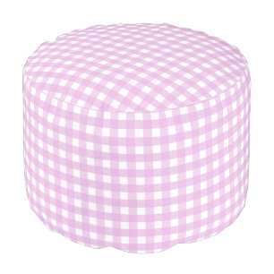 Pale pink gingham pouf