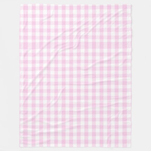 pale pink gingham white trendy girly cute country fleece blanket