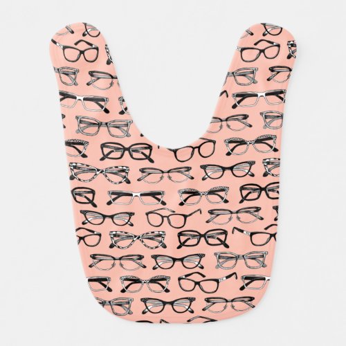 Pale Pink Glasses Eyeglasses Eyewear Baby Bib