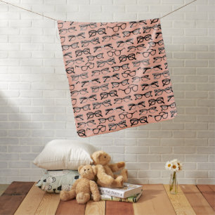 Pale Pink Glasses, Eyeglasses, Eyewear Baby Blanket