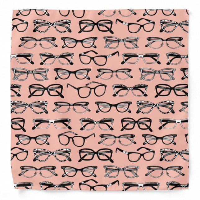 Pale Pink Glasses, Eyeglasses, Eyewear Bandana (Front)