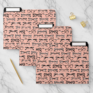 Pale Pink Glasses, Eyeglasses, Eyewear File Folder