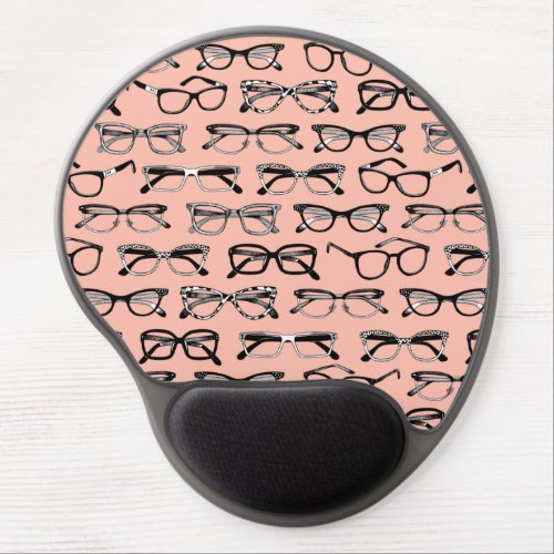 Pale Pink Glasses Eyeglasses Eyewear Gel Mouse Pad