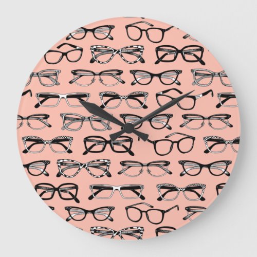 Pale Pink Glasses Eyeglasses Eyewear Large Clock