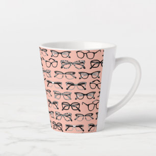Pale Pink Glasses, Eyeglasses, Eyewear Latte Mug