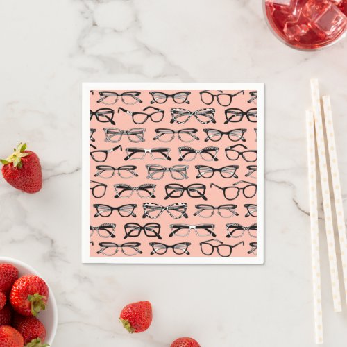 Pale Pink Glasses Eyeglasses Eyewear Napkins