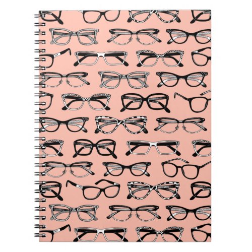 Pale Pink Glasses Eyeglasses Eyewear Notebook