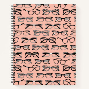 Pale Pink Glasses, Eyeglasses, Eyewear Notebook