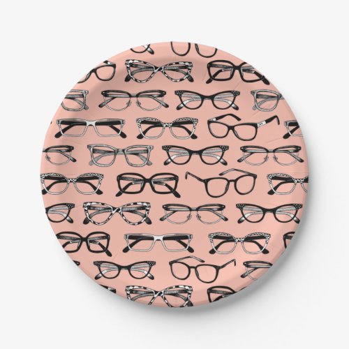 Pale Pink Glasses Eyeglasses Eyewear Paper Plates