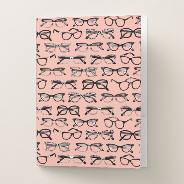 Pale Pink Glasses, Eyeglasses, Eyewear Pocket Folder (Front)