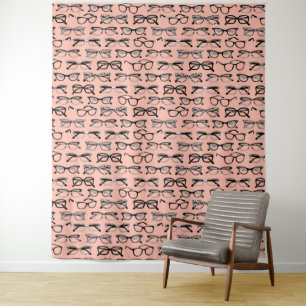 Pale Pink Glasses, Eyeglasses, Eyewear Tapestry