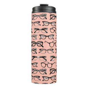 Pale Pink Glasses, Eyeglasses, Eyewear Thermal Tumbler
