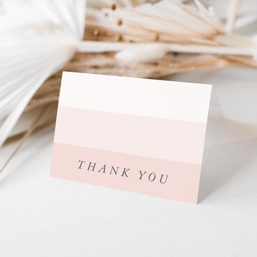 Pale Pink  Gray Chic Colorblock Thank You Card