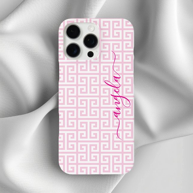 Pale Pink Greek Key Signature Case-Mate iPhone Case (Pale Pink Greek Key Signature Case-Mate iPhone Case)