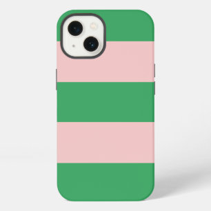 Pale Pink & Green Stripes iPhone 13 Case