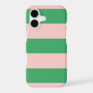 Pale Pink & Green Stripes iPhone Case