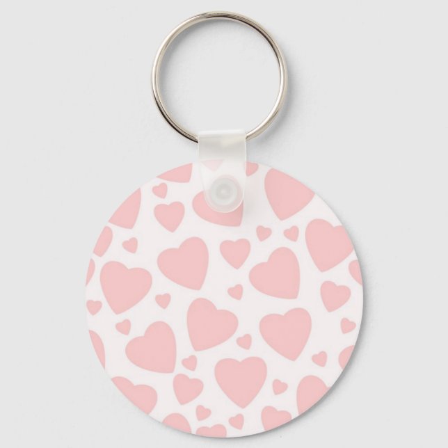 Pale Pink Hearts Keychain (Front)