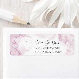 Pale Pink Hydrangea Flowers Watercolor Label