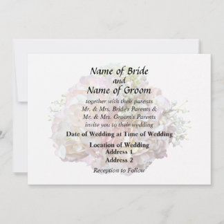Pale Pink Hydrangea Wedding Supplies Invitation