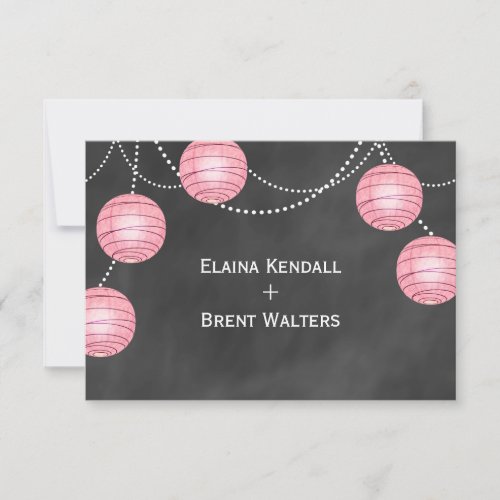 Pale Pink Lanterns on Chalk RSVP