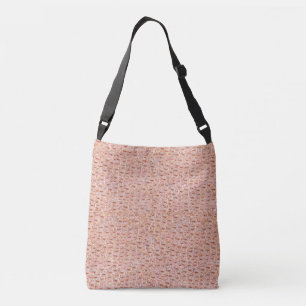 Pale Pink Leather Crocodile Print Tote Bag, Large