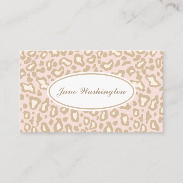 Pale Pink Leopard Business Card (Front)