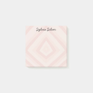 Pale Pink Line CUSTOM Chic Monogram Personalized Post-it Notes