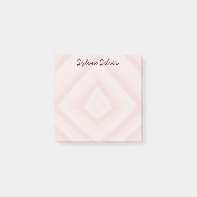 Pale Pink Line CUSTOM Chic Monogram Personalized   Post-it Notes (Front)