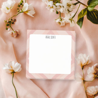Pale Pink Lines CUSTOM Chic Monogram Personalized Post-it Notes