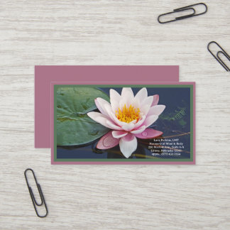 "PALE PINK LOTUS BLOSSOM" Premium Canvas (Gloss) Business Card
