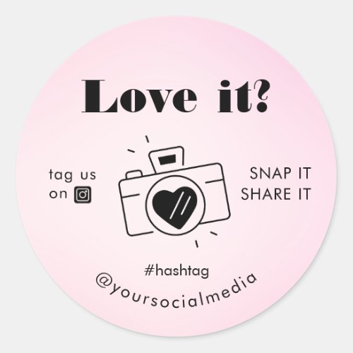 Pale Pink Love Snap Tag Share Social Media Camera