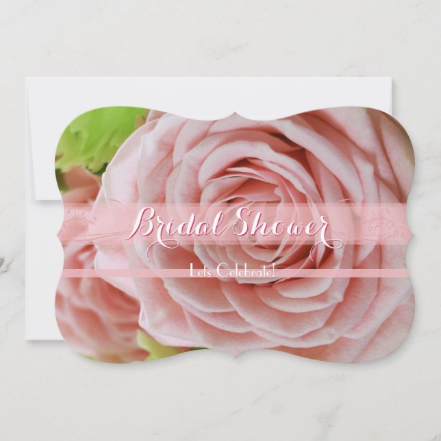 Pale Pink Mini Roses Bridal Shower 1C Invitation (Front)