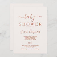 Pale Pink Minimal Boho Baby Shower Invitation